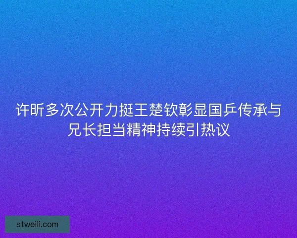 许昕多次公开力挺王楚钦彰显国乒传承与兄长担当精神持续引热议 许昕多次公开力挺王楚钦彰显国乒传承与兄长担当精神持续引热议