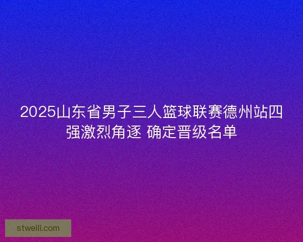 2025山东省男子三人篮球联赛德州站四强激烈角逐 确定晋级名单 2025山东省男子三人篮球联赛德州站四强激烈角逐 确定晋级名单